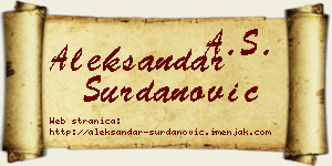 Aleksandar Surdanović vizit kartica